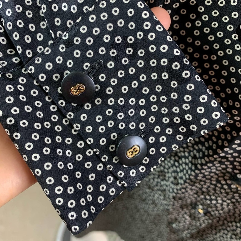 LONG Escada Silk Shirt Dress Size 8 - Picture 8 of 11